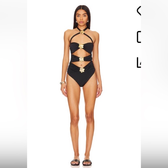 NEW Cin Cin Diamond Cutout One Piece - Black Size S - Picture 9 of 9
